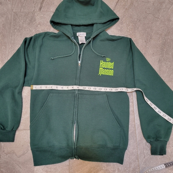 Disney Parks Haunted Mansion Ghost Cuties Adult Green Full Zip Hoodie small - Picture 8 of 8
